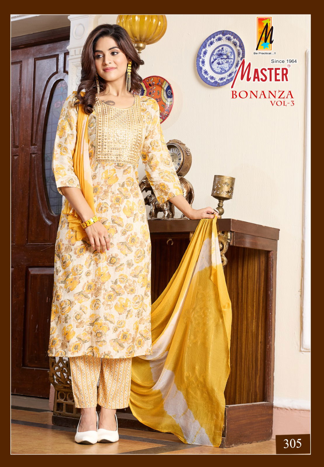 Bonaza Vol 3 By Master Straight Cut Printed Kurti With Bottom Dupatta Wholesale Online